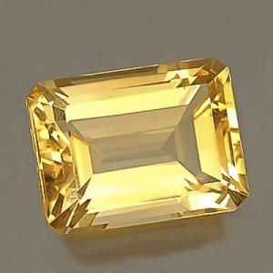PRECIOUS ! 2.91 CT CITRINE GOLDEN YELLOW EMERALD CUT GEMSTONE LOOSE
