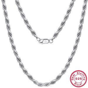 SPLENDID ! 16 INCHES 1.7MM ITALY 925 STERLING SILVER ROPE CHAIN