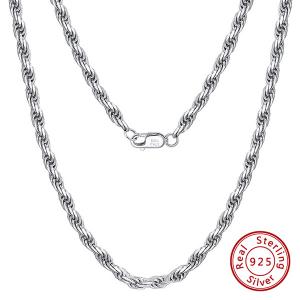 18 INCHES ITALY STERLING SILVER ROPE CHAIN 925 STERLING SILVER NECKLACE