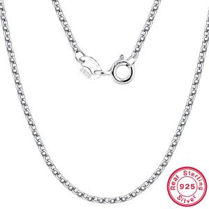 60CM ITALY ROLO CHAIN 925 STERLING SILVER NECKLACE