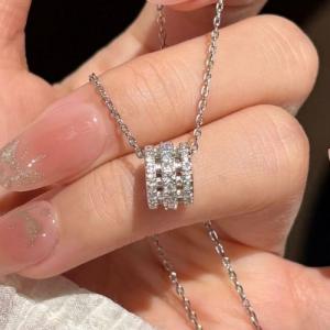 NEW! DIAMOND MOISSANITE 14K WHITE GOLD OVER STERLING SILVER NECKLACE
