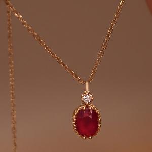 NEW! CREATED RUBY 925 STERLING SILVER NECKLACE