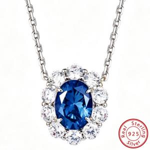 LOVELY !  CT LONDON BLUE TOPAZ 925 STERLING SILVER NECKLACE