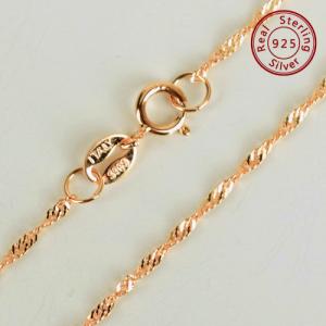 16 INCHES 40CM STERLING SILVER SINGAPORE CHAIN 925 STERLING SILVER NECKLACE
