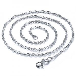 18 INCHES 0.8MM  925 STERLING SILVER SINGAPORE NECKLACE