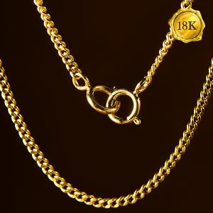 40CM AU750 CURB CHAIN 18KT SOLID GOLD NECKLACE