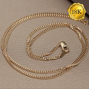 24 INCHES 60CM 4.4G AU750 CURB CHAIN 18KT SOLID GOLD MENS NECKLACE