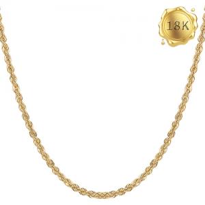 40CM AU750 ROPE CHAIN 18KT SOLID GOLD NECKLACE