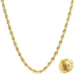 40CM AU750 ROPE CHAIN 18KT SOLID GOLD NECKLACE