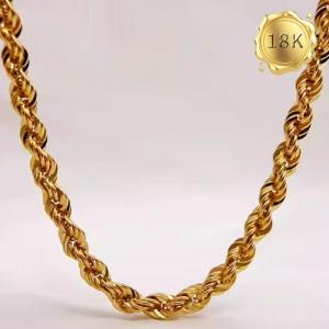 45CM 3.4G AU750 ROPE CHAIN 18KT SOLID GOLD MENS NECKLACE