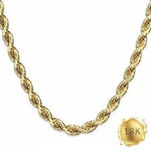 50CM 3.0G AU750 ROPE CHAIN 18KT SOLID GOLD NECKLACE