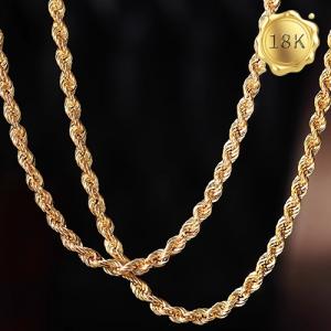 60CM 3.6G AU750 ROPE CHAIN 18KT SOLID GOLD NECKLACE