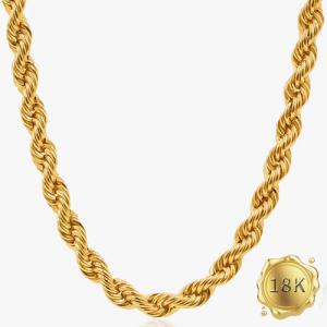 45CM 5.8G AU750 ROPE CHAIN 18KT SOLID GOLD NECKLACE