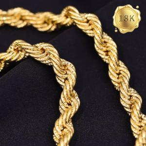 50CM 6.5G AU750 ROPE CHAIN 18KT SOLID GOLD MENS NECKLACE