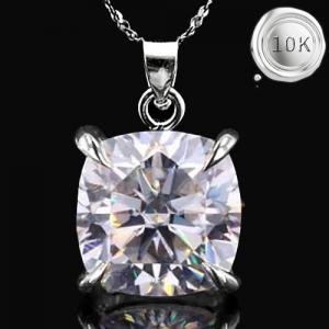 (CERTIFICATE REPORT) 1.00 CT DIAMOND MOISSANITE (D/VVS) 10KT SOLID GOLD PENDANT