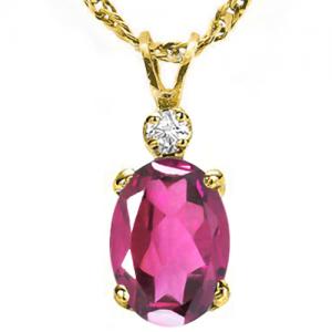 VS CLARITY ! 1/2 CT IMPERIAL PINK TOPAZ & DIAMOND 10KT SOLID GOLD PENDANT