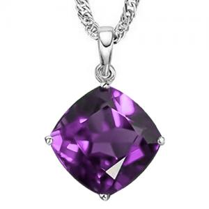 SPARKLING ! 1.00 CT AMETHYST 10KT SOLID GOLD PENDANT