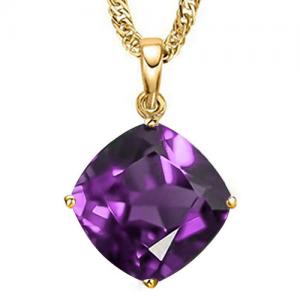 LUXURIANT ! 1.00 CT AMETHYST 10KT SOLID GOLD PENDANT