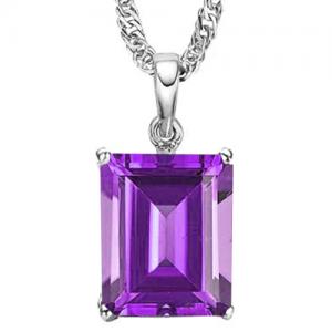 IDEAL ! 2/3 CT AMETHYST 10KT SOLID GOLD PENDANT