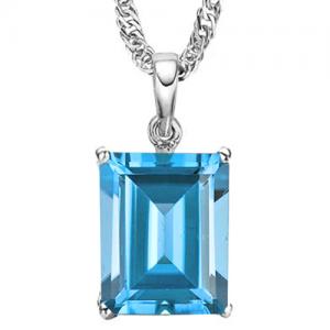 FOXY !  2/3 CT BABY SWISS BLUE TOPAZ 10KT SOLID GOLD PENDANT