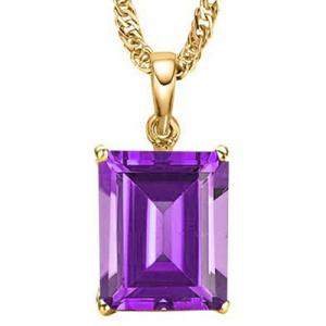 CHARMING !  2/3 CT AMETHYST 10KT SOLID GOLD PENDANT