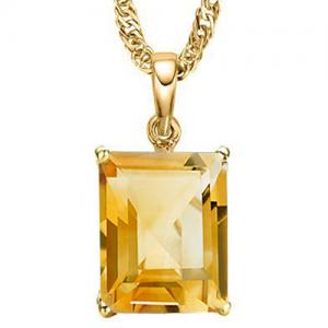 STUNNING !  1/2 CT CITRINE 10KT SOLID GOLD PENDANT