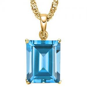 IRRESISTIBLE ! 2/3 CT BABY SWISS BLUE TOPAZ 10KT SOLID GOLD PENDANT