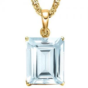 AWESOME ! 3/4 CT AQUAMARINE 10KT SOLID GOLD PENDANT