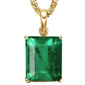 RARE ! 1.00 CT COLOMBIAN EMERALD DEEP VIVID DARK GREEN 10KT SOLID GOLD PENDANT
