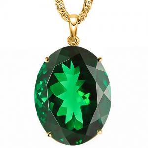 ELITE ! 7.83 CT EUROPEAN EMERALD (VS) 10KT SOLID GOLD PENDANT