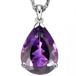 ADORABLE ! 4.50 CT AMETHYST 10KT SOLID GOLD PENDANT