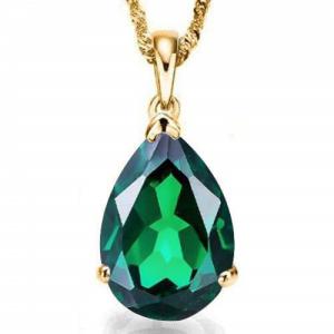 VS CLARITY ! 1/2 CT EUROPEAN EMERALD 10KT SOLID GOLD PENDANT