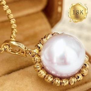 LUXURY COLLECTION! RARE 11MM SAKURA PINK FRESHWATER PEARL 18KT SOLID GOLD PENDANT