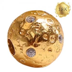NEW! DIAMOND MOISSANITE 18KT SOLID GOLD METEORITE PENDANT