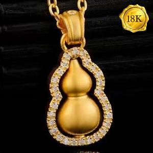 NEW! CREATED WHITE SAPPHIRE 18KT SOLID GOLD FILLED PENDANT