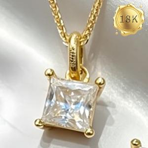 NEW! DIAMOND MOISSANITE 18KT SOLID GOLD PENDANT