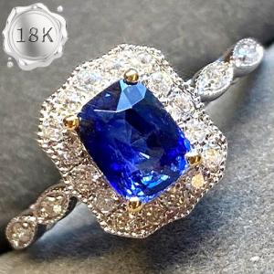 LUXURY COLLECTION ! (CERTIFICATE REPORT) 1.00 CT GENUINE SAPPHIRE & 0.23 CT GENUINE DIAMOND 18KT SOLID GOLD RING