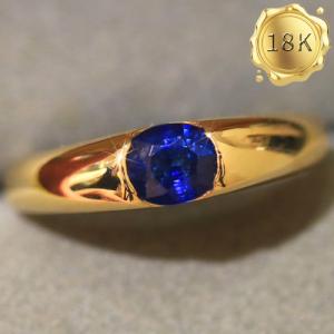 LUXURY COLLECTION ! (CERTIFICATE REPORT) 1.00 CT GENUINE SRI LANKA SAPPHIRE 18KT SOLID GOLD RING