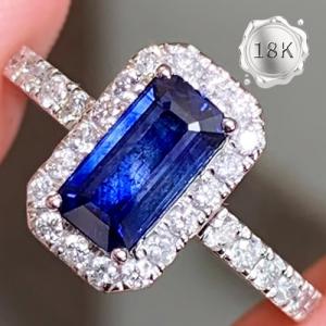 LUXURY COLLECTION ! (CERTIFICATE REPORT) 1.36 CT GENUINE SRI LANKA SAPPHIRE & 0.46 CT GENUINE DIAMOND 18KT SOLID GOLD RING