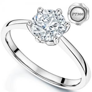 Guaranteed lowest price on Internet !- Solitaire Ring - PT900 platinum gold - 1.00 ct. tw. Genuine Round Brilliant Cut Diamond (Lab-grown) - EX (IDeal Cut) E-F VS