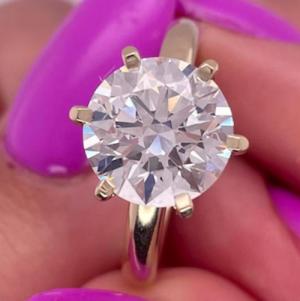 (IGI Report) - Ring - 3.00 ct. tw. Genuine Round Brilliant Cut Diamond (Lab-grown) - EX (IDeal Cut) VS