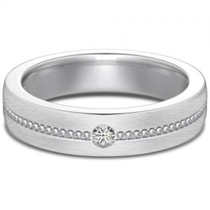 NEW! MENS RING WITH UNIQUE HAIRLINE FINISH 18K WHITE GOLD PLATED 925 STERLING SILVER RING