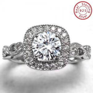 RING SIZE US 6 ! 1.04 CT DIAMOND MOISSANITE (HEART & ARROWS CUT/VVS) SOLITAIRE 925 STERLING SILVER ENGAGEMENT RING