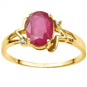 SMASHING ! 1.41 CT AFRICAN RUBY & GENUINE DIAMOND 10KT SOLID GOLD RING