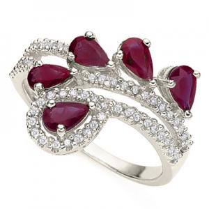 LUXURIANT ! 1.10 CT EUROPERAN RUBY & 1/3 CT GENUINE DIAMOND 10KT SOLID GOLD RING
