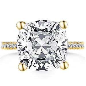 (CERTIFICATE REPORT) 1.00 CT DIAMOND MOISSANITE (D/VVS) & DIAMOND SOLITAIRE 10KT SOLID GOLD ENGAGEMENT RING