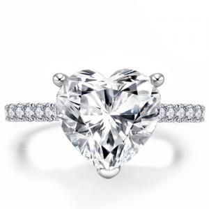 (CERTIFICATE REPORT) 1.00 CT DIAMOND MOISSANITE (D/VVS) & DIAMOND SOLITAIRE 14KT SOLID GOLD ENGAGEMENT RING