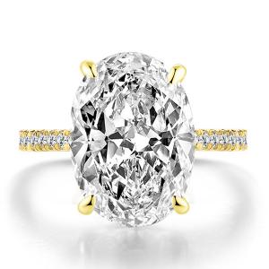 (CERTIFICATE REPORT) 1.50 CT DIAMOND MOISSANITE (OVAL BRILLIANT CUT/VVS) & DIAMOND SOLITAIRE 10KT SOLID GOLD ENGAGEMENT RI