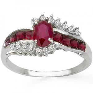 DAZZLING ! 4/5 CT AFRICAN RUBY & GENUINE DIAMOND 10KT SOLID GOLD RING