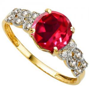 AWESOME ! 2.30 CT EUROPEAN RUBY & GENUINE DIAMOND 10KT SOLID GOLD RING
